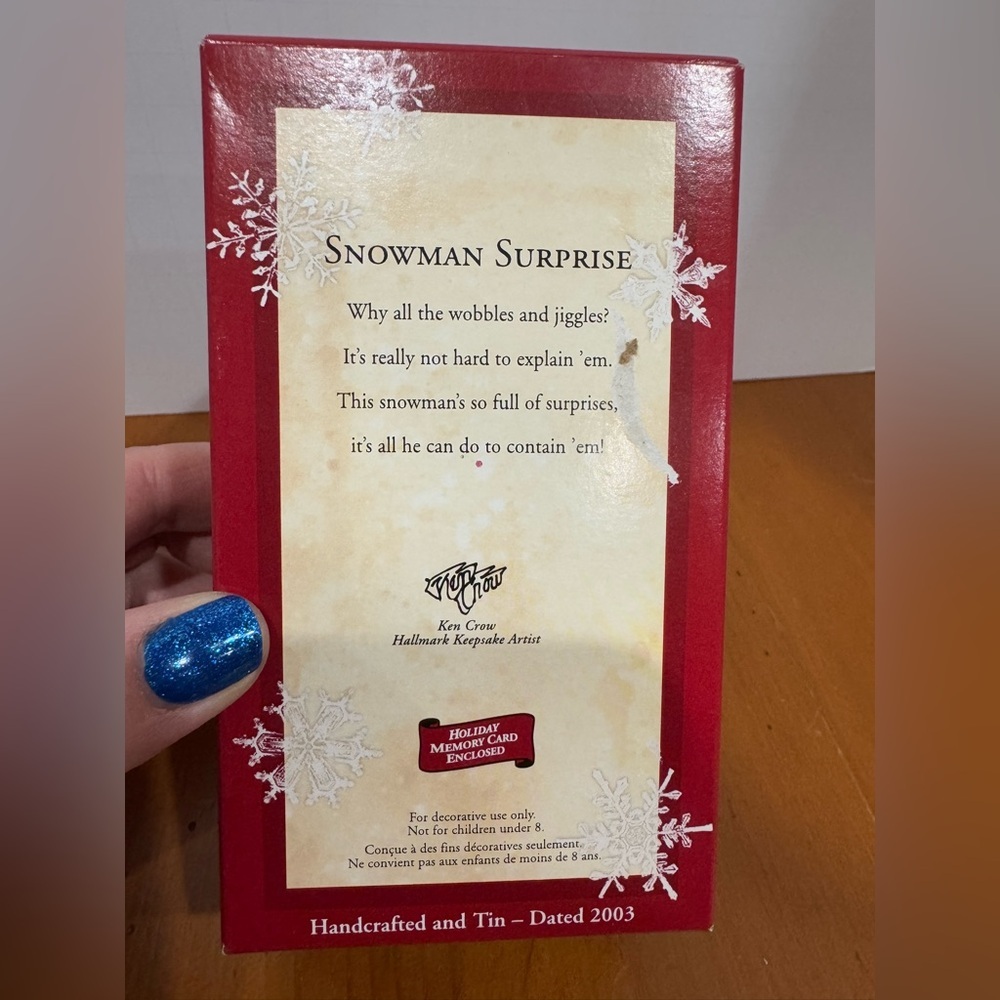 Hallmark vintage snowman surprise collectable ornament 2003 - Picture 4 of 4